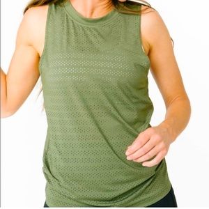 [Zyia] Chill Mesh Muschle Tank in Olive Large